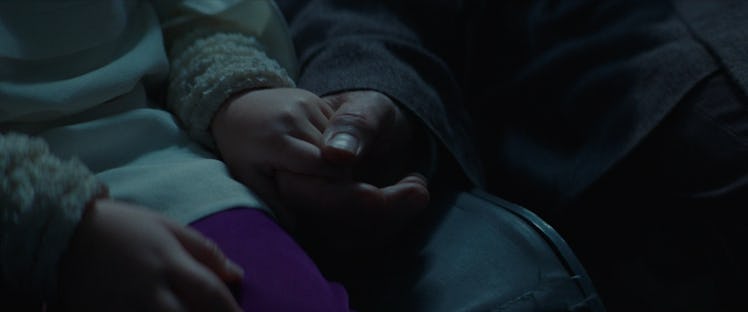 Leia (Vivien Lyra Blair) and Ben (Ewan McGregor) hold hands in Obi-Wan Kenobi Episode 4.