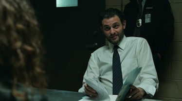P. Cleary sitting in an interrogation room in Spider-Man: No Way Home