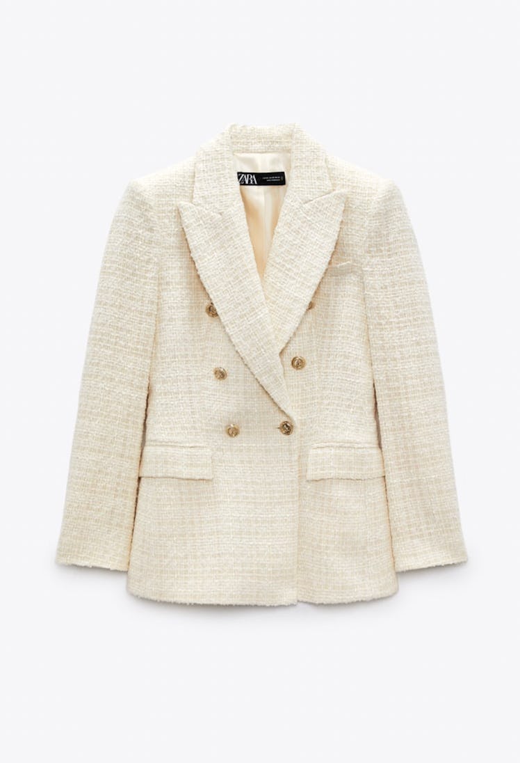 Textured Double Breasted Blazer