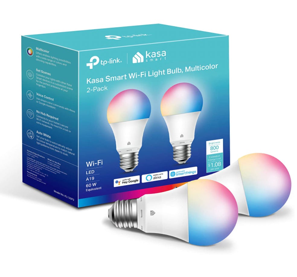 Kasa Smart Light Bulbs (2-Pack)