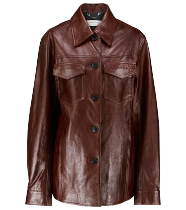 Dries Van Noten brown leather jacket