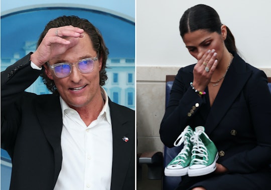 Matthew McConaughey and his wife Camila Alves McConaughey visited the White House on Tuesday to call...