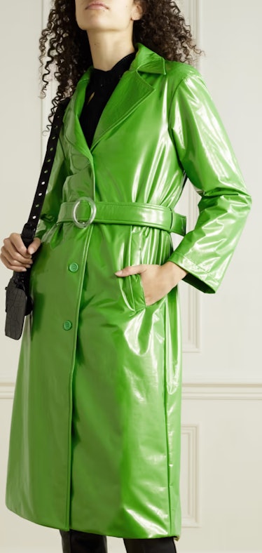Bright Green Caitlin PVC Trench Coat