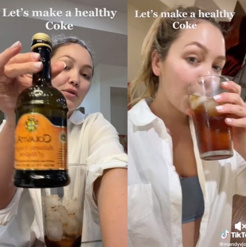 TikTok users are mixing balsamic vinegar and sparkling water to make what the app is calling a "heal...