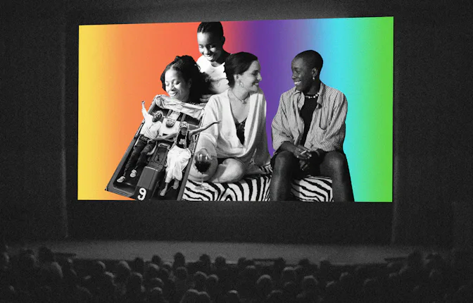 A collage of scenes from black lesbian movies