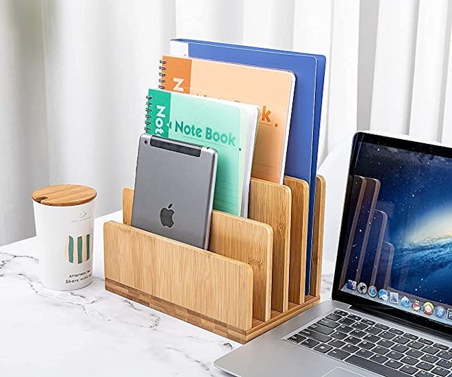 Stahala Bamboo Desk File Organizer