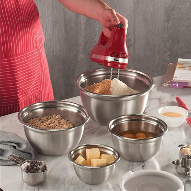 FineDine Stainless-Steel Mixing Bowls (5-Piece Set)