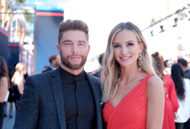 Lauren Bushnell and Chris Lane attend the 54th Academy Of Country Music Awards at MGM Grand Hotel &...