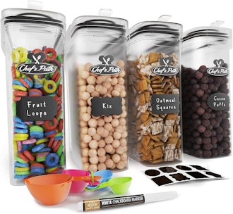 Best cereal containers set plastic labels scoops