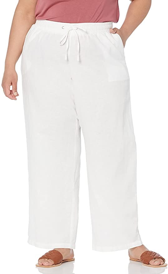 Amazon Essentials Linen Blend Drawstring Wide Leg Pants