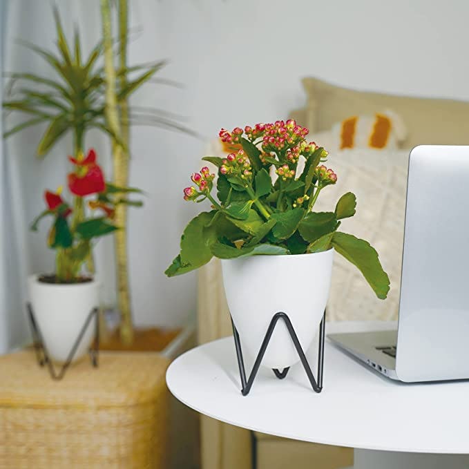 HEMOPLT Plant Pots with Metal Stand (3-Pack)