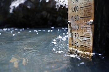 Water gauge in drought conditions