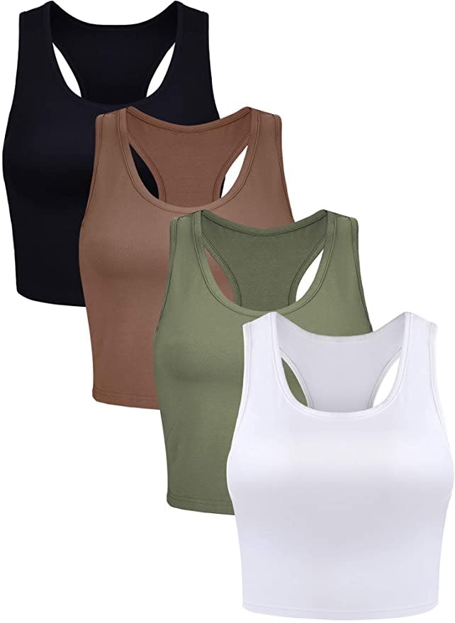 Boao Racerback Crop Tops (4-Pack)