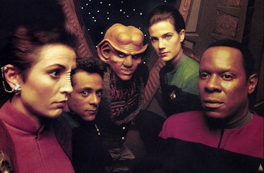 An early publicity photo of the DS9 cast.