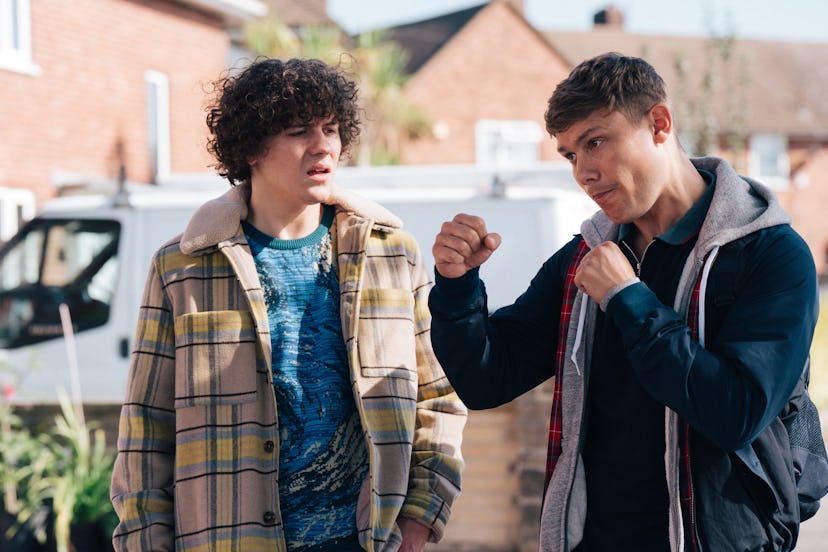 Dylan Llewellyn as Jack and Jon Pointing as Danny in Channel 4’s ‘Big Boys’