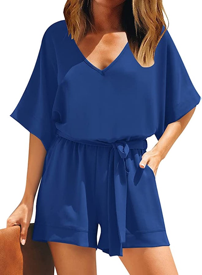 Utyful V Neck Chiffon Romper