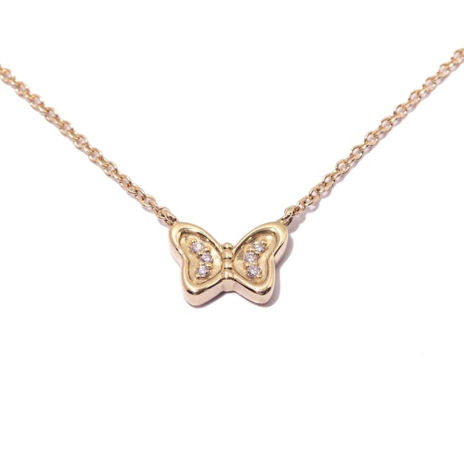 Frasier Sterling butterfly diamond necklace