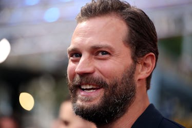 Full-profiled Jamie Dornan and his medium-length beard