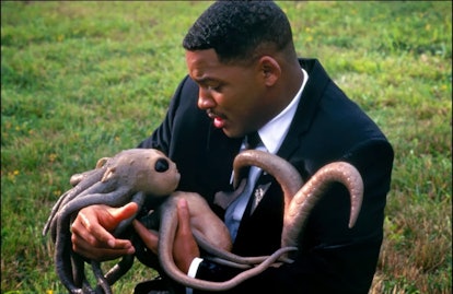 Will Smith after delivering an alien baby in MIB.