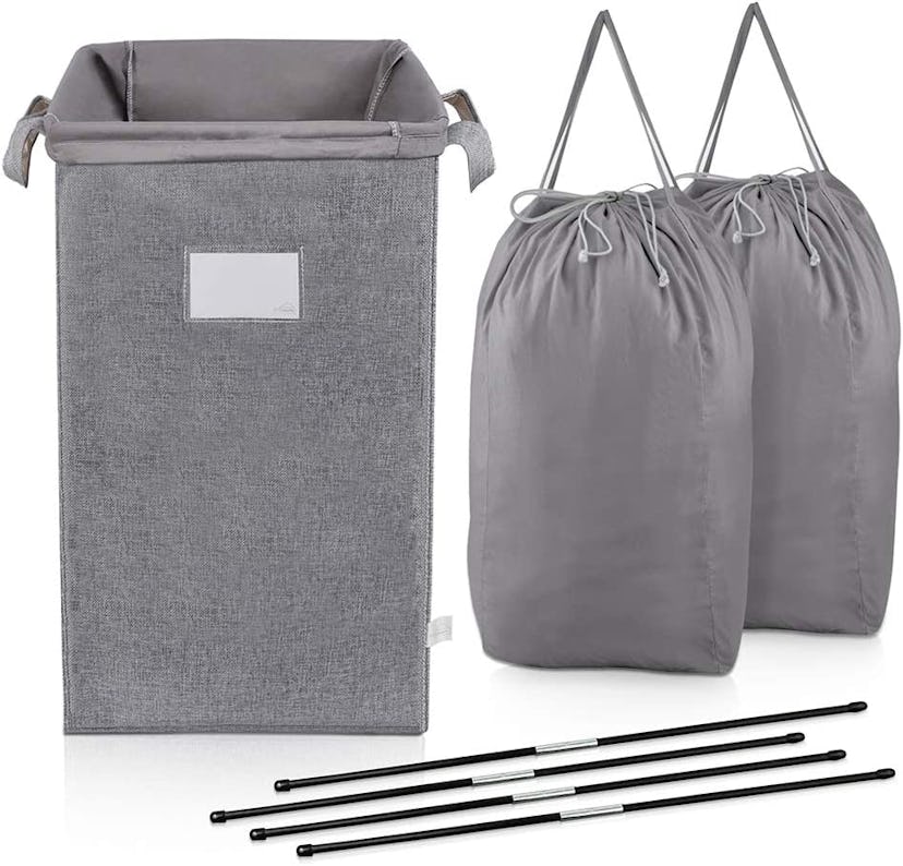 MCleanPin large collapsible laundry hamper with two liners, a great gift for college students