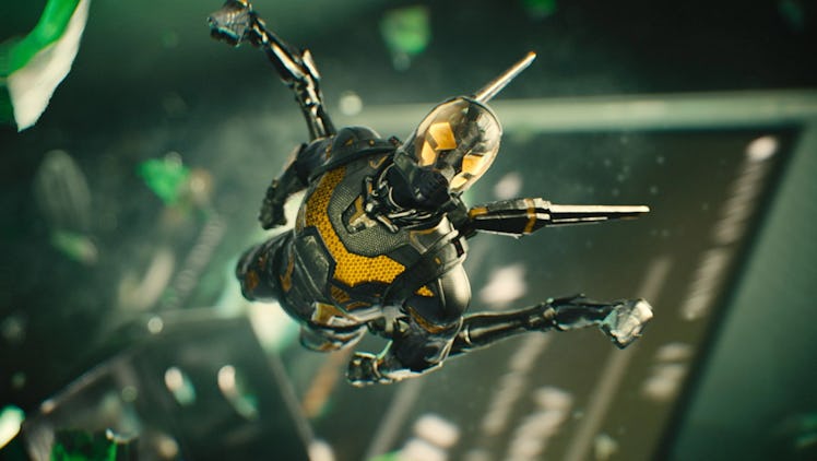 Yellowjacket (Corey Stoll) falls through the air in 2015's Ant-Man