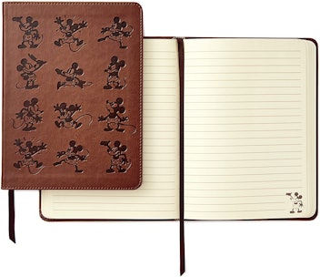 faux leather hardcover mickey mouse lined journal 