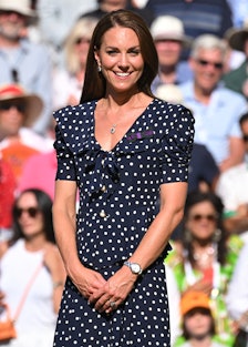 Kate Middleton wearing a polka-dot dress at Wimbledon