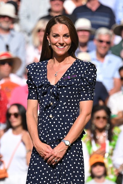 Kate Middleton wearing a polka-dot dress at Wimbledon