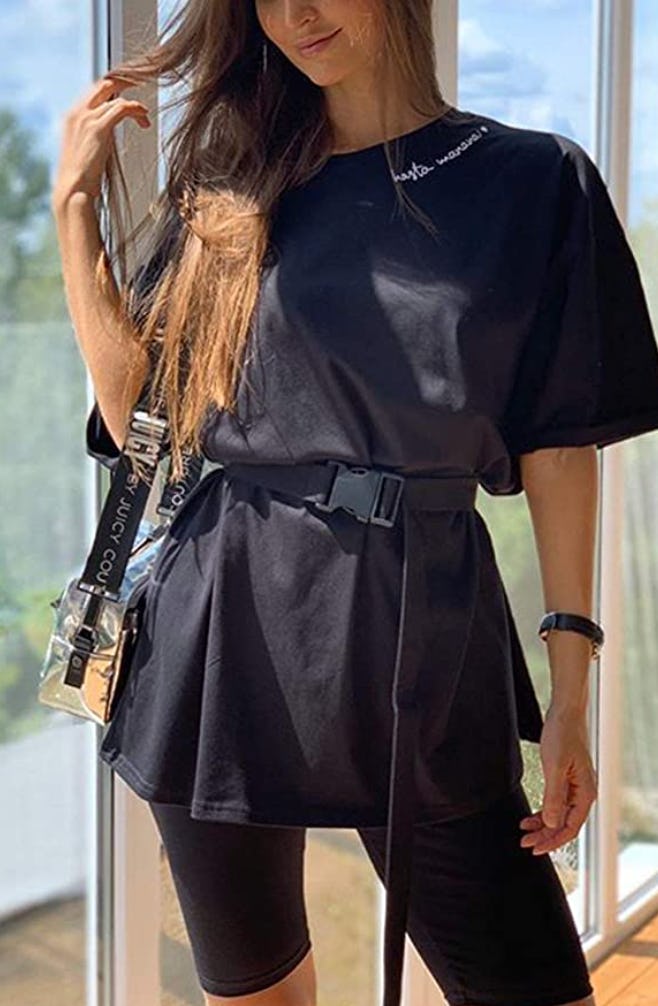 Glamaker Oversized Tee and Bike Shorts Set (2-Piece)