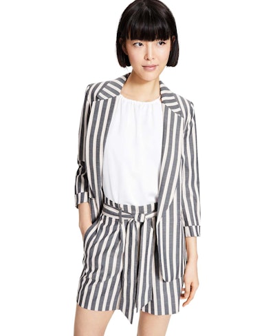 Striped Open-Front Blazer, Created for Macy's
