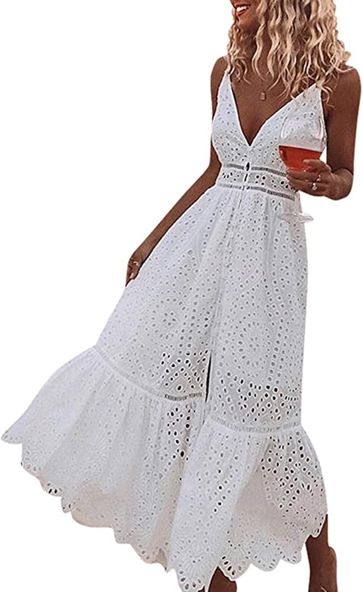 BerryGo Women's Embroidered Maxi Dress is a long summer dress for summer 2022