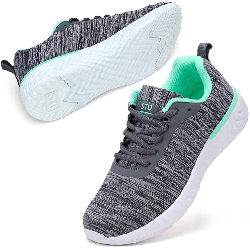 teal and gray walking shoes from STQ