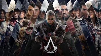     Assassin's Creed Infinity key art showing protagonists from across the series
