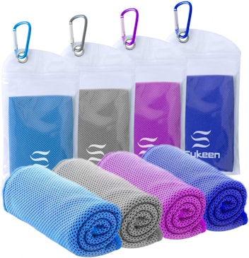 Sukeen 4-Pack Cooling Towel For Fitness Workout Gym Summer Outdoors