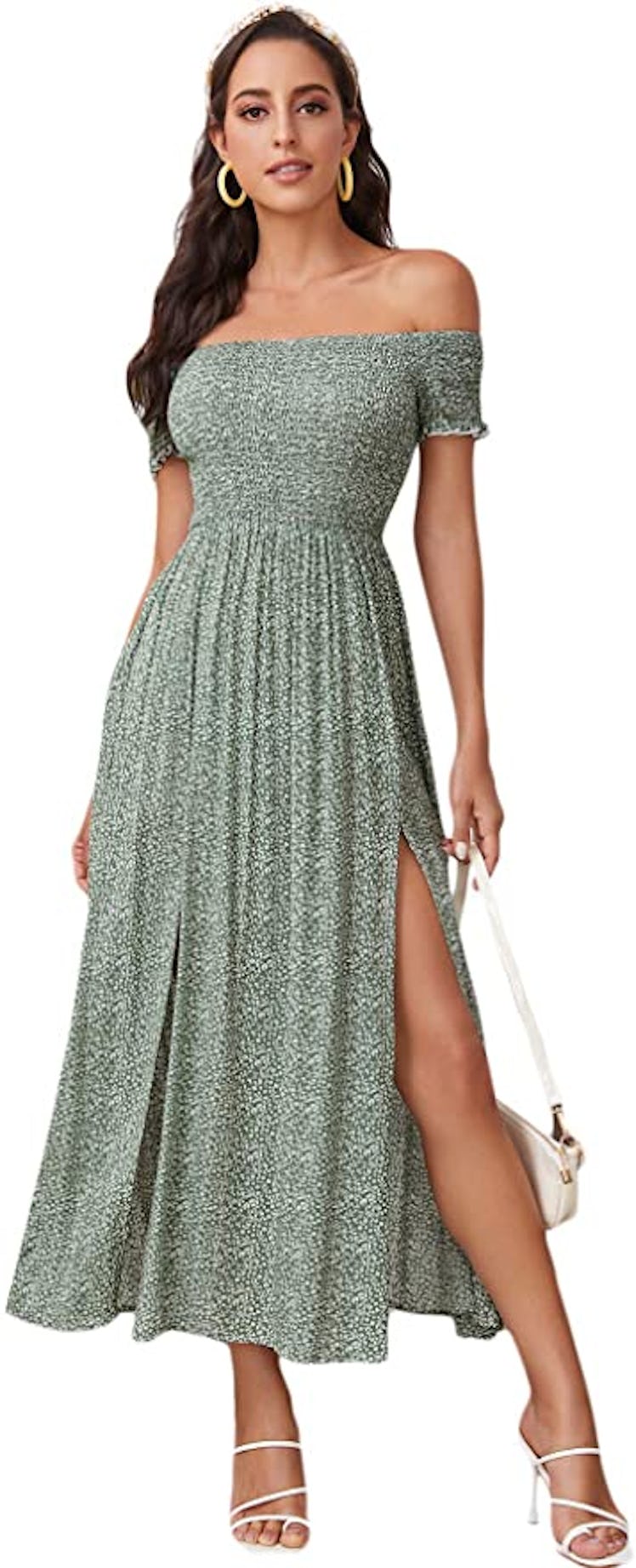 Floerns Off-Shoulder Smocked Dress is a long summer dress for 2022