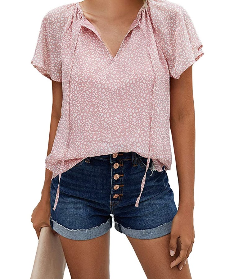 Mansy Ruffle Short Sleeve Blouse