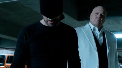 Charlie Cox and Vincent D’Onofrio as Daredevil and Wilson Fisk in 'Daredevil'