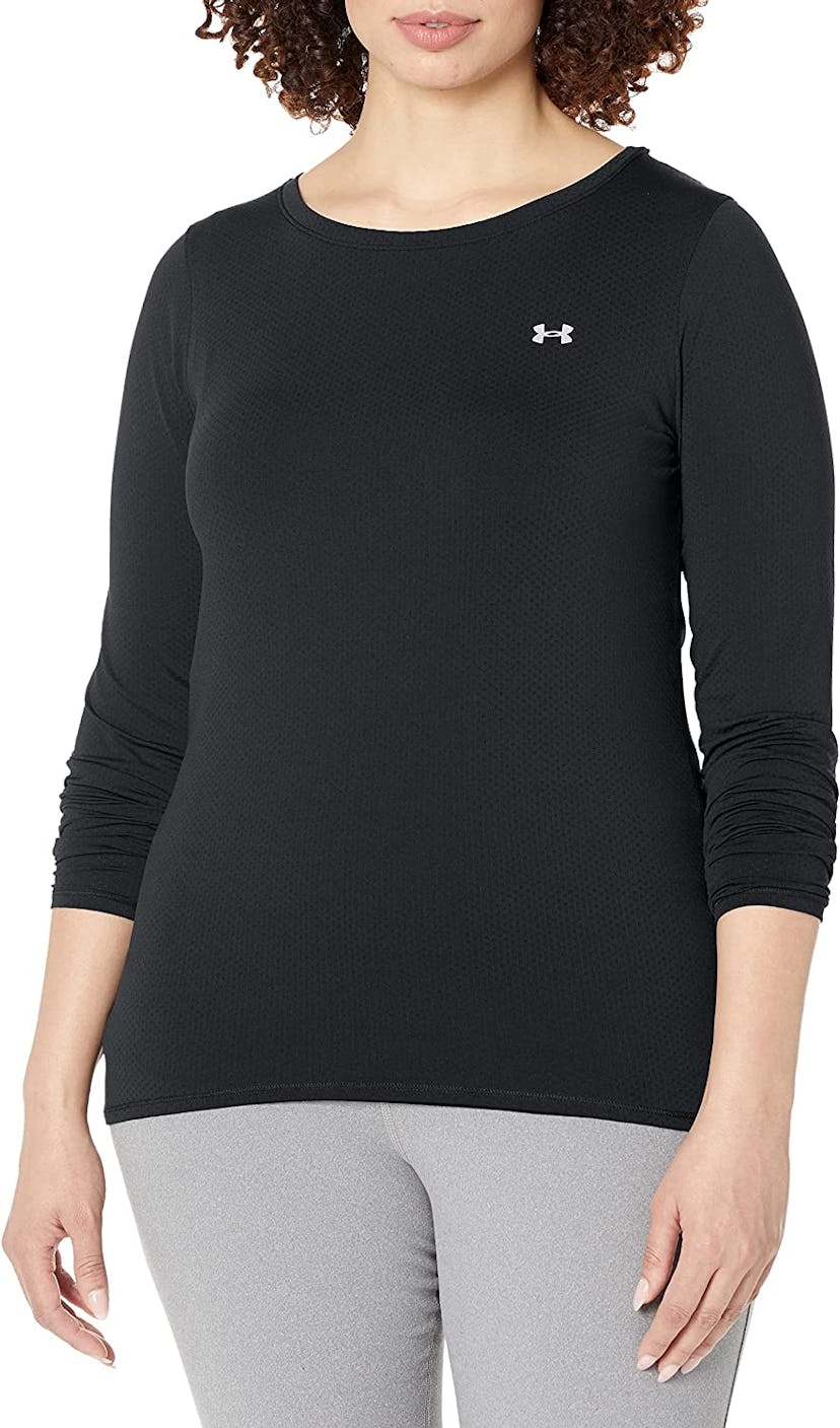 Under Armour Women's HeatGear Long Sleeve T-Shirt Anti Chafe wicks moisture 