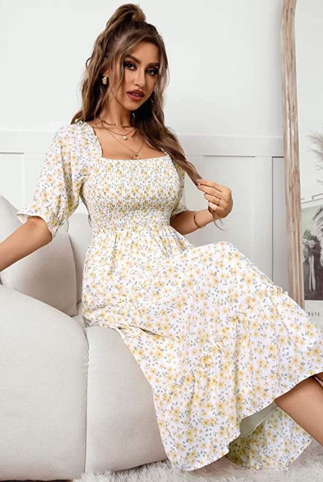 TEMOFON Floral Print Dres