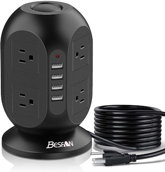 BESFAN Surge Protector Black Extension Cord Outlet