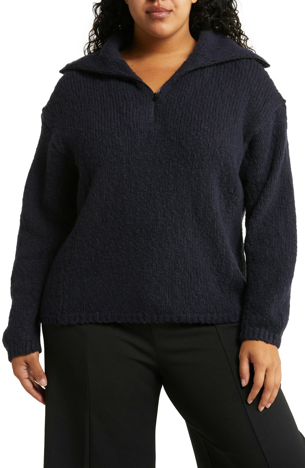 Quarter Zip Wool Blend Pullover
