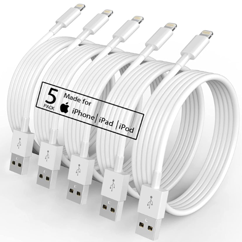 Vodrais Original Apple MFi Certified iPhone Charger  5 Pack (6 feet)