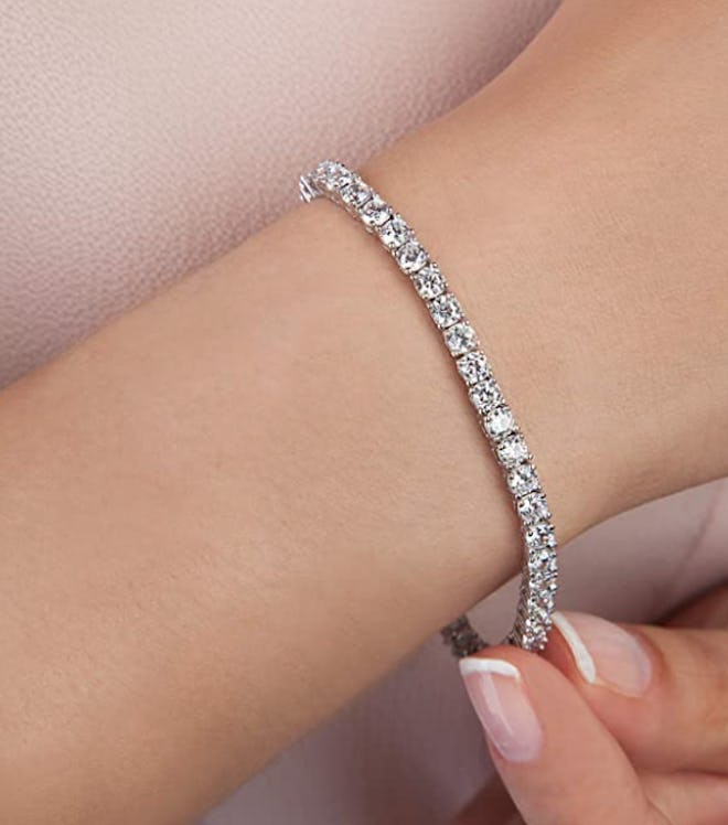 PAVOI 14K Gold Plated 3mm Cubic Zirconia Classic Tennis Bracelet