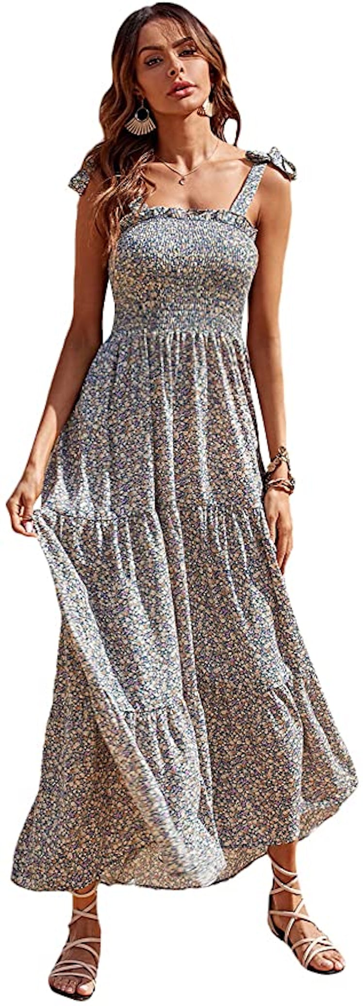 Floerns Smocked Maxi Dress is a long summer dress for summer 2022