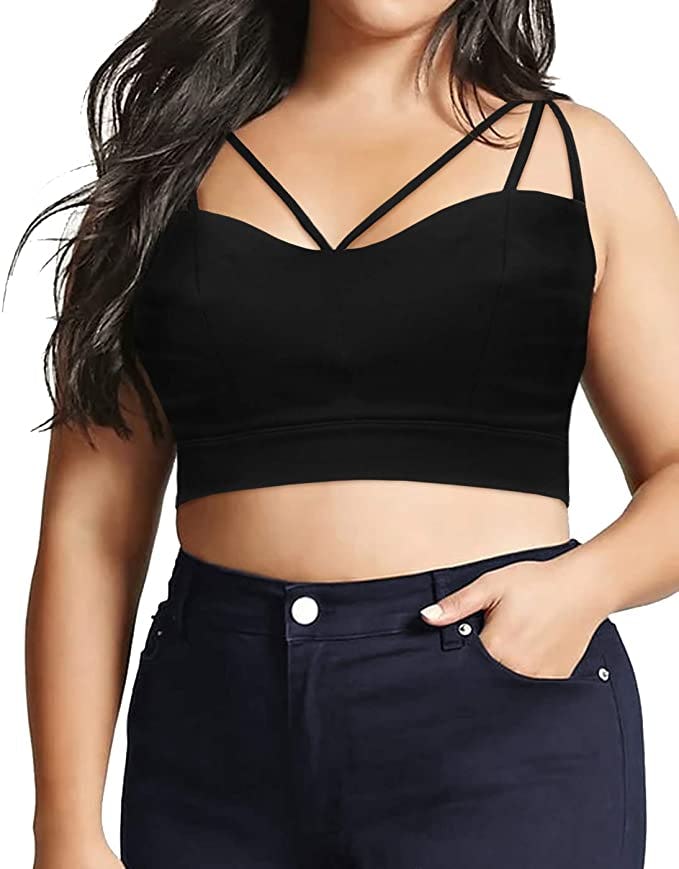 Plus Size Spaghetti Strap Bralette Top