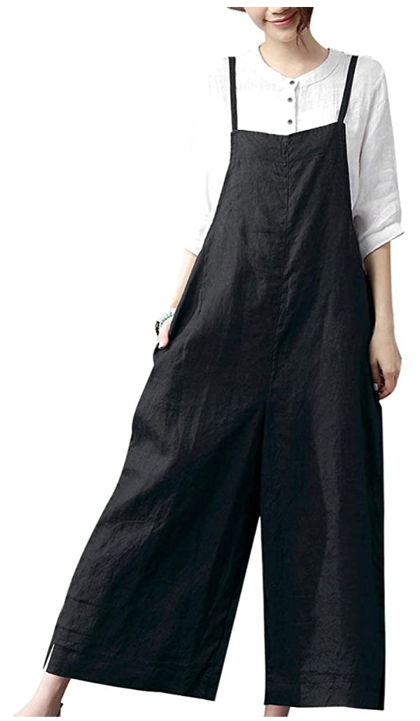 YESNO Loose Long Bib Pants
