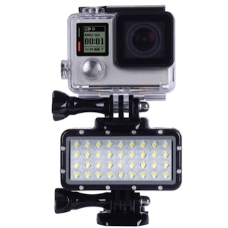 This waterproof diving light is helpful for illuminating underwater shots with your GoPro.