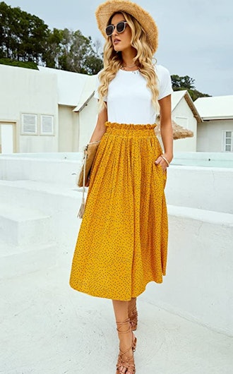 Naggoo High Waist Elastic Midi Skirt