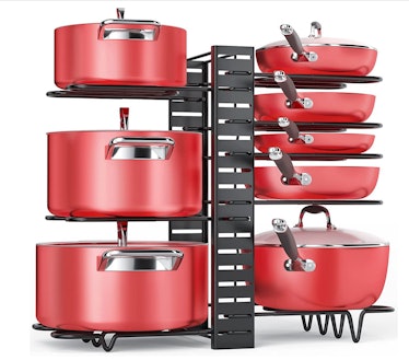 A pan organizer rack is on sale for 45% off on Amazon Prime Day 2022.