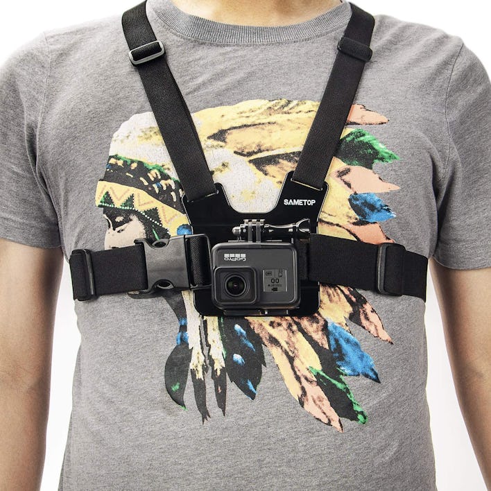 This chest mount fits all GoPros to help you capture footage on the go. 